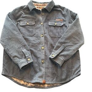 Simply Southern Reversible Corduroy Fleece Animal Print Shacket Womens Large